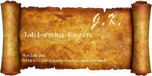 Jablonsky Kevin névjegykártya