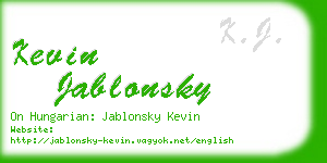 kevin jablonsky business card